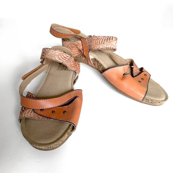 L'Artiste By Spring Step Sandals Women's Size US 10 EU 41 Quilana Peach - Picture 2 of 11
